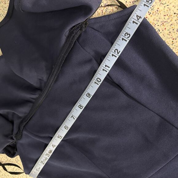 NWT B Darlin Juniors Ruffled Off-the-Shoulder Dress Navy 3 4 New Prom Homecoming - Picture 8 of 10